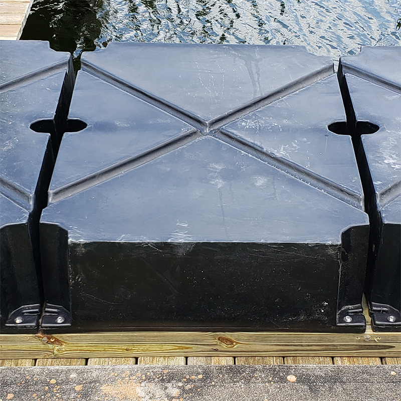 rotomolded dock floats in Florida by Florida Docks 