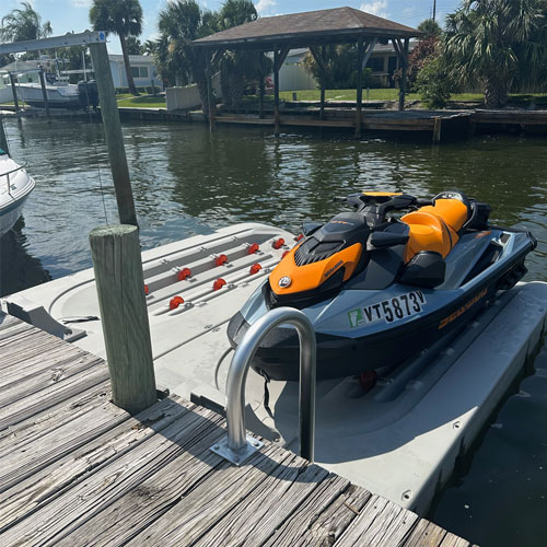 Connect-a-Port XL6 drive-on jet ski dock sold by Florida Docks - in Miami 