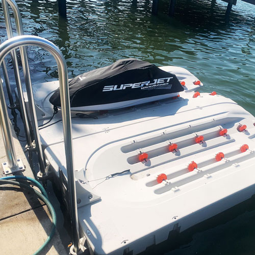 Connect-a-Port XL6 drive-on jet ski dock sold by Florida Docks - in Miami 